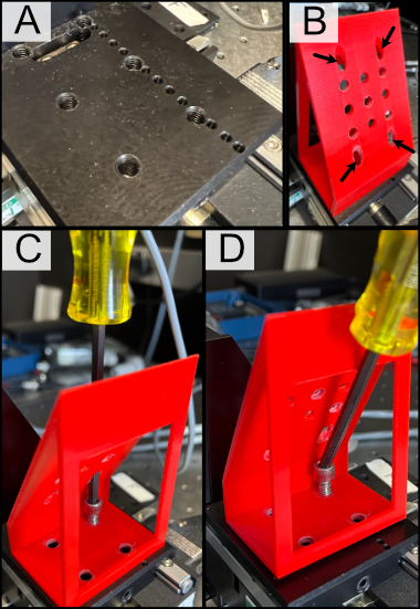 General process for mounting our piezo angle mount onto an ASI translation stage