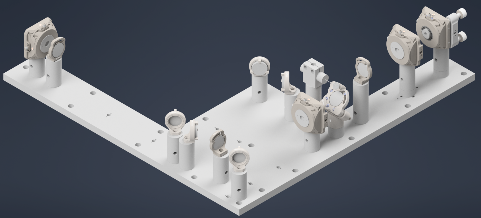 Mounting the achromatic doublet lenses on the baseplate
