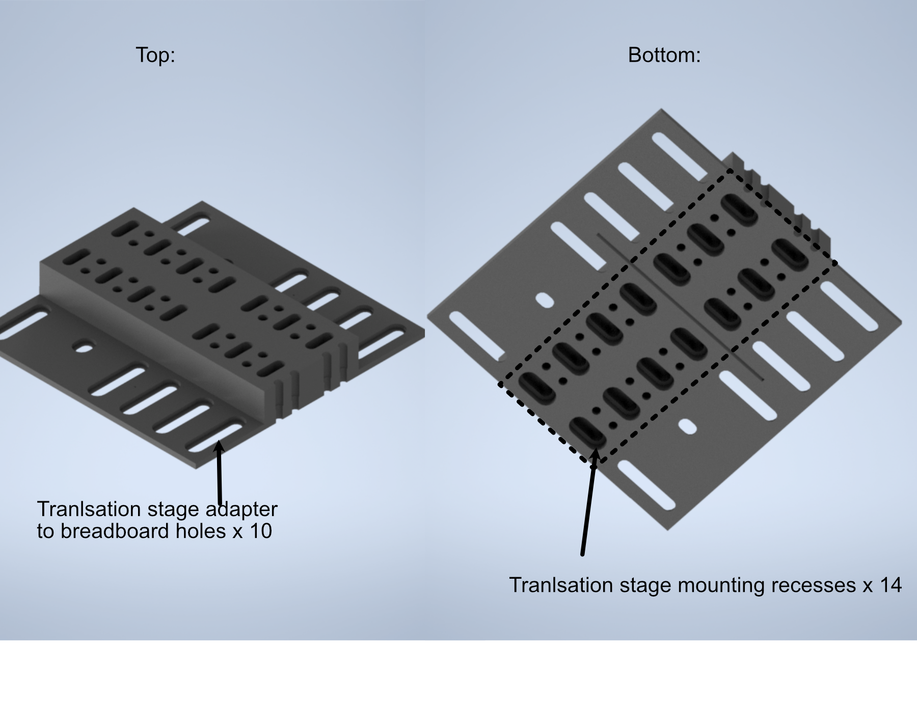 Schematic of the translation stage breadboard adapter