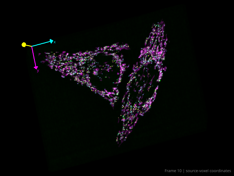 A verified view of the teaching data with track overlay