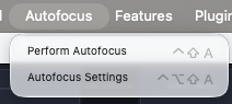 Autofocus menu.