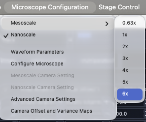 Microscope Configuration menu.