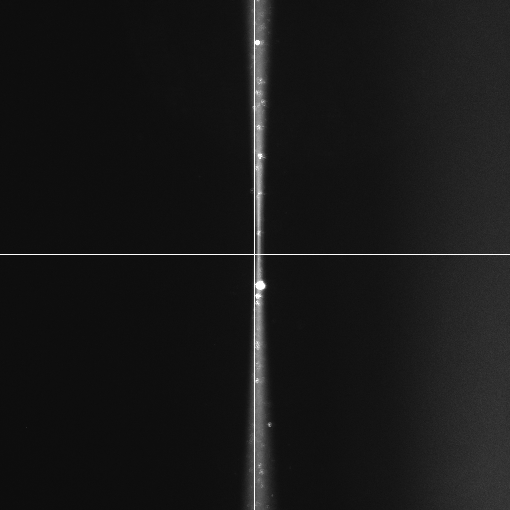 Original beam image before galvo centering.