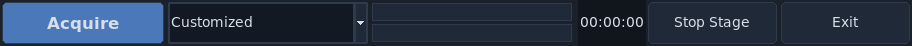 Customized acquisition mode beside the Acquire button.