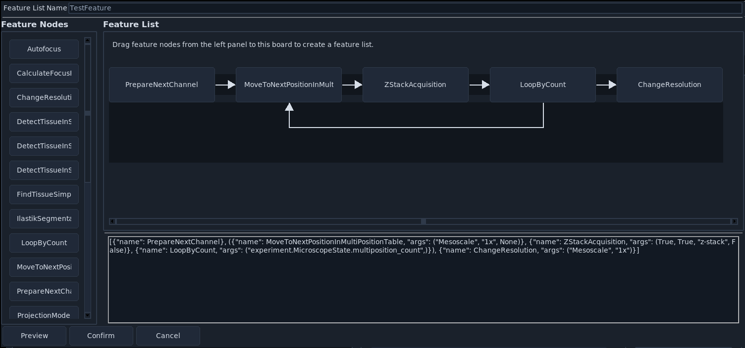 Human-in-the-loop feature list configuration.